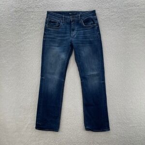 BKE Jeans Mens 33x34 Blue Jake Straight Medium Wash Stretch Denim Grunge Y2K